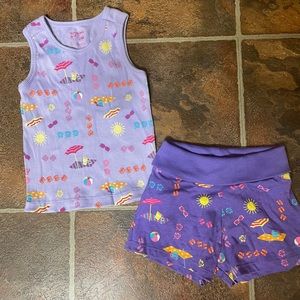 Little Girl’s Garanimals Beach Theme Tank Top + Shorts Set Size 24 Months